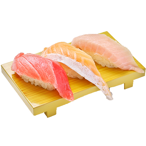 とろ三貫盛り　わさび抜き