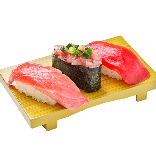本まぐろ三貫盛り　わさび抜き